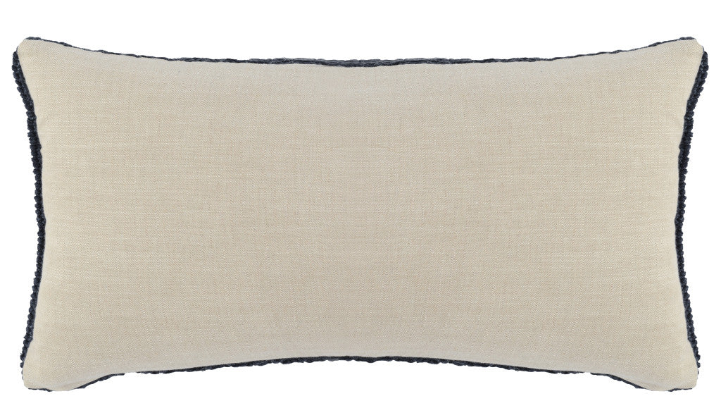 14" X 26" Gray Linen Down Blend Throw Pillow