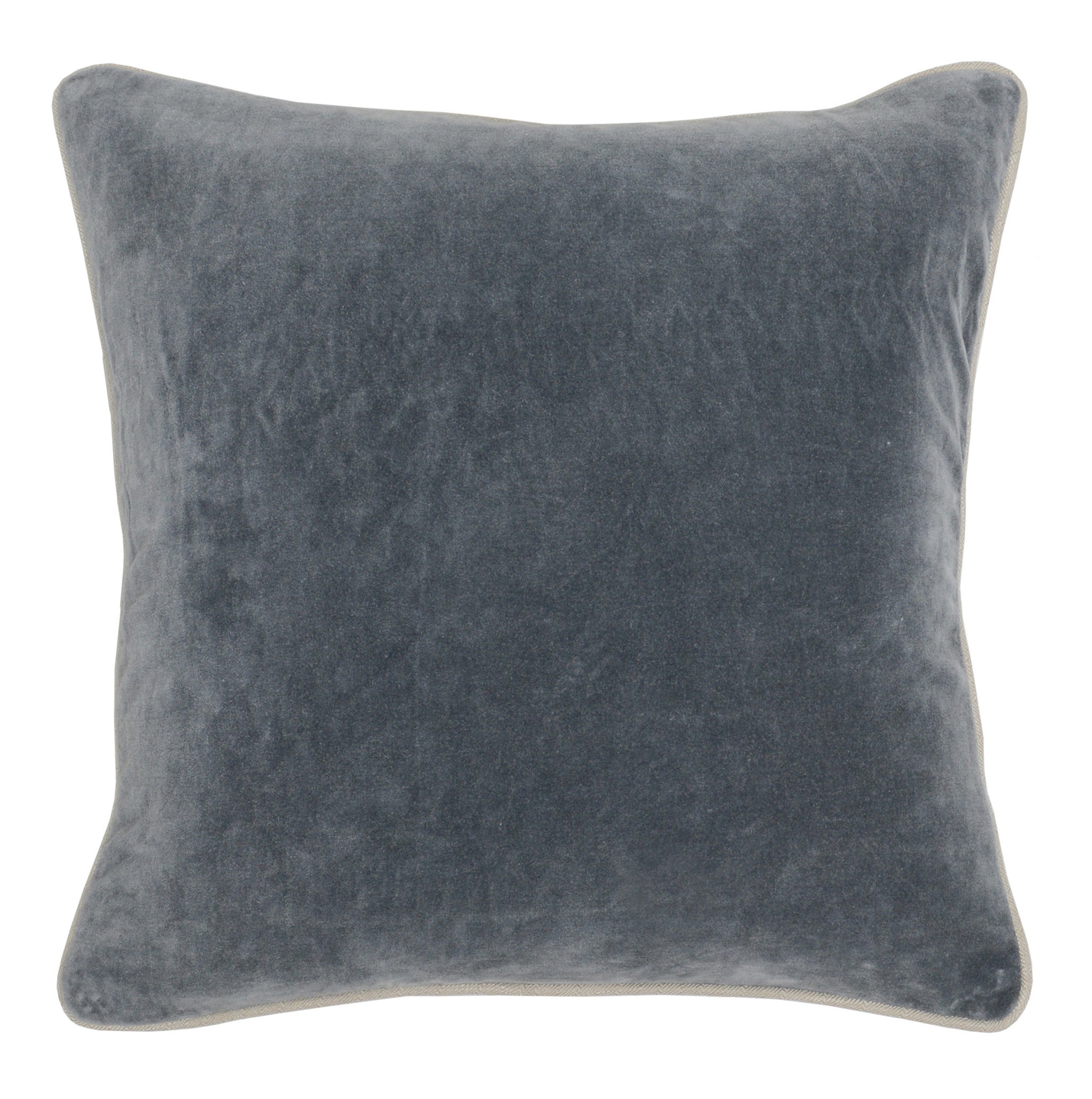 18" Gray Cotton Down Blend Throw Pillow