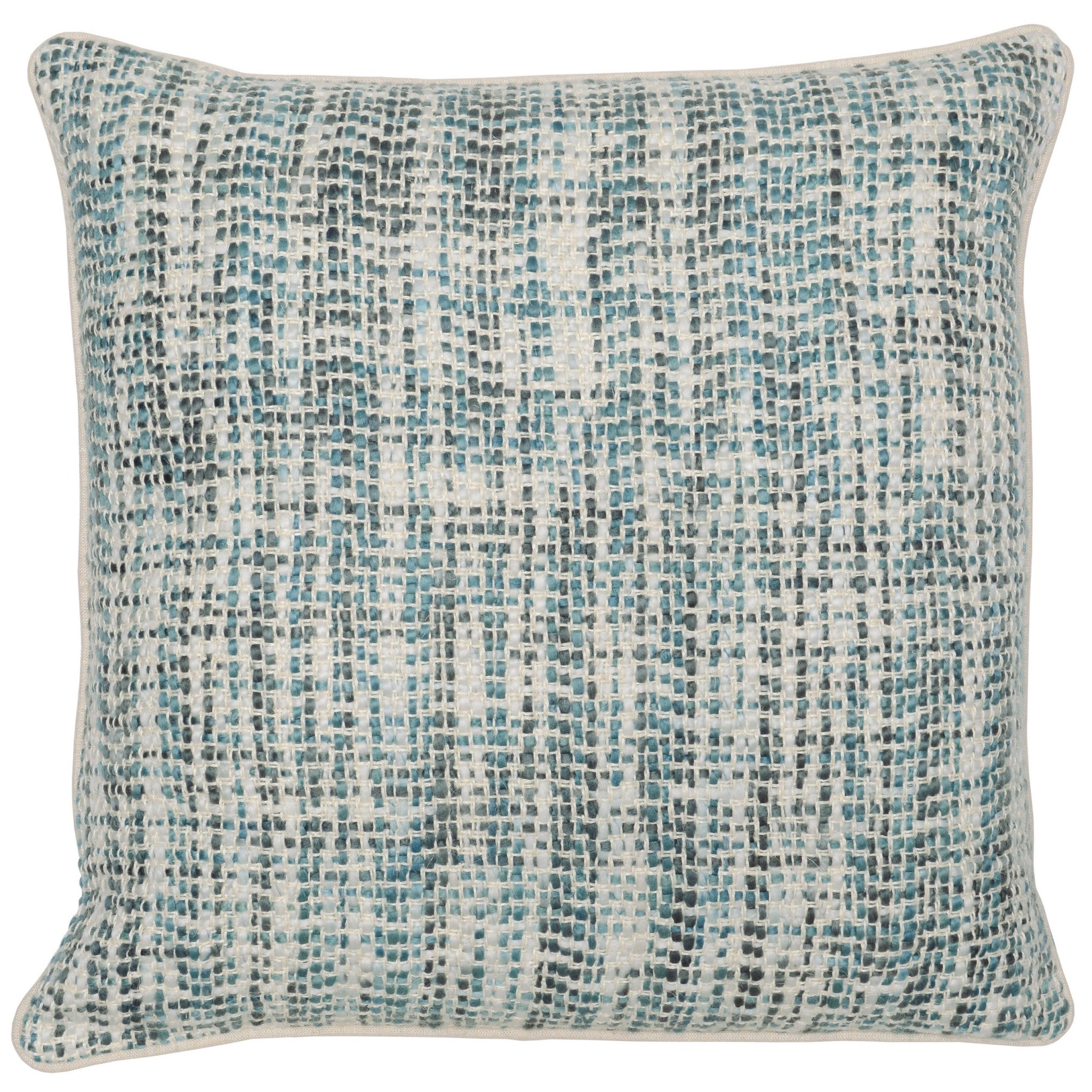 22" Green Plaid Viscose Down Blend Throw Pillow