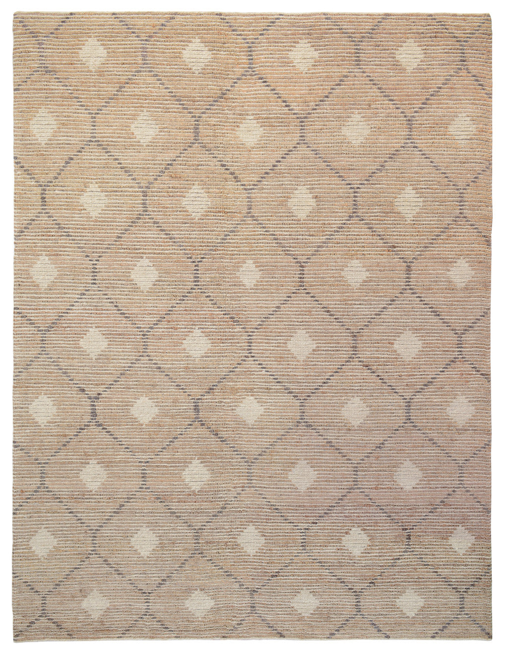 8' X 10' Ivory Geometric Hand Woven Area Rug