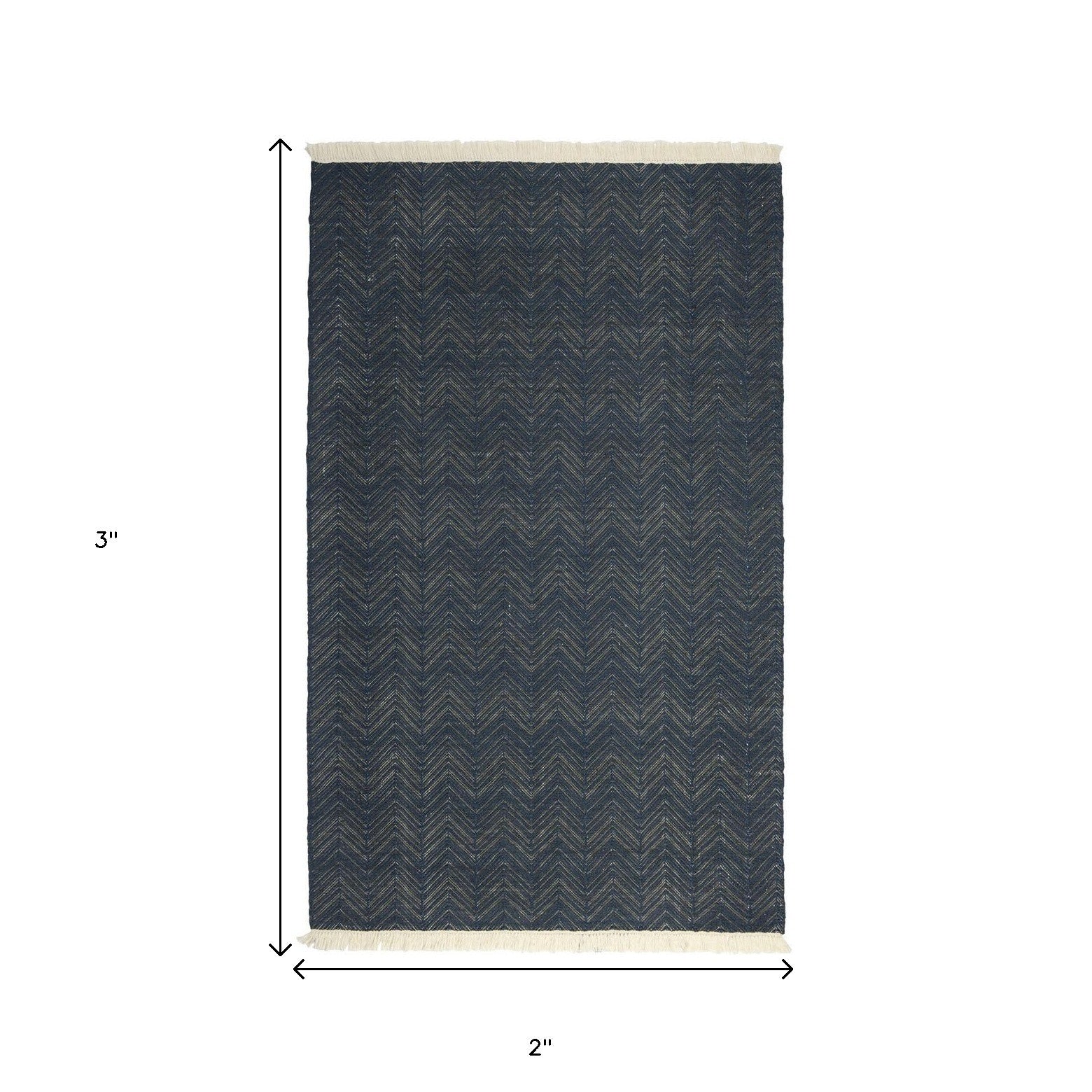 2' X 3' Gray Chevron Hand Woven Area Rug