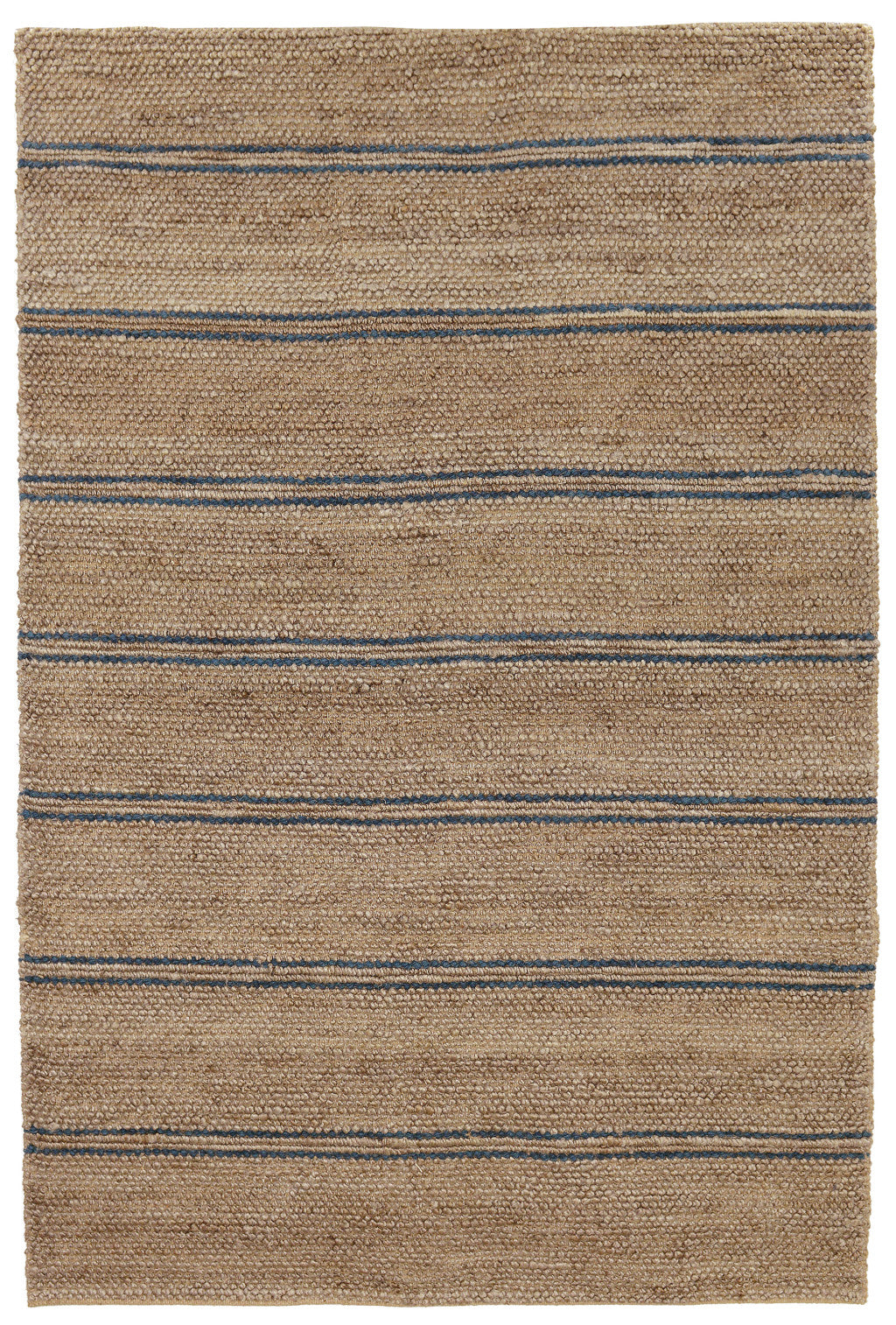 5' X 8' Beige Striped Hand Woven Area Rug