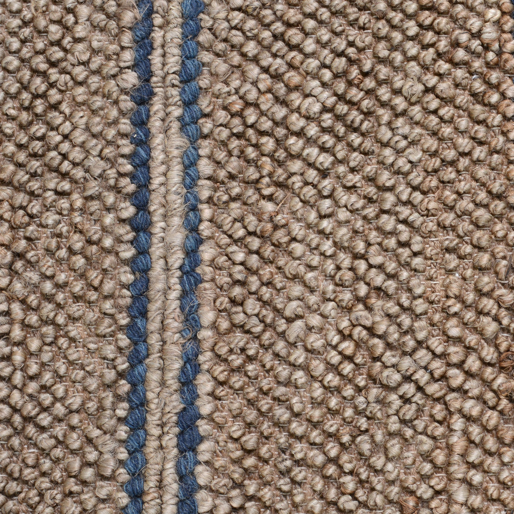 5' X 8' Beige Striped Hand Woven Area Rug