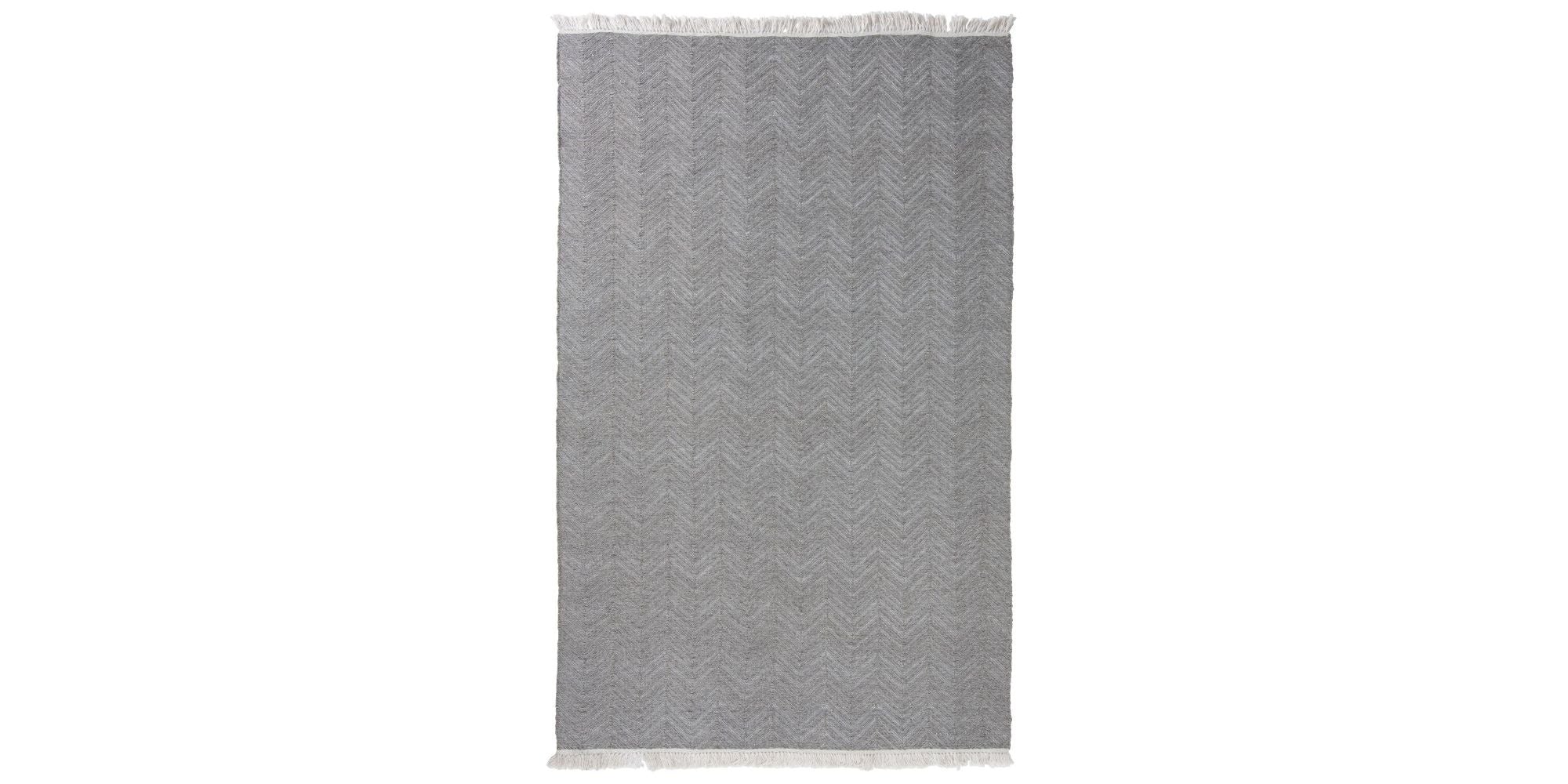 5' X 8' Gray Chevron Hand Woven Area Rug