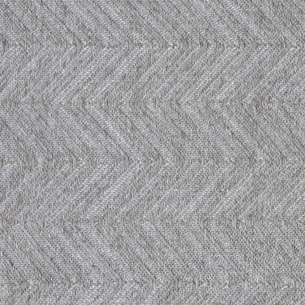 5' X 8' Gray Chevron Hand Woven Area Rug