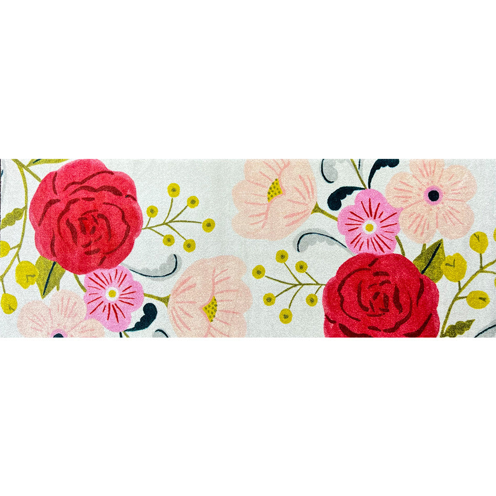 2' X 6' Red Floral Machine Tufted Runner Rug With UV Protection