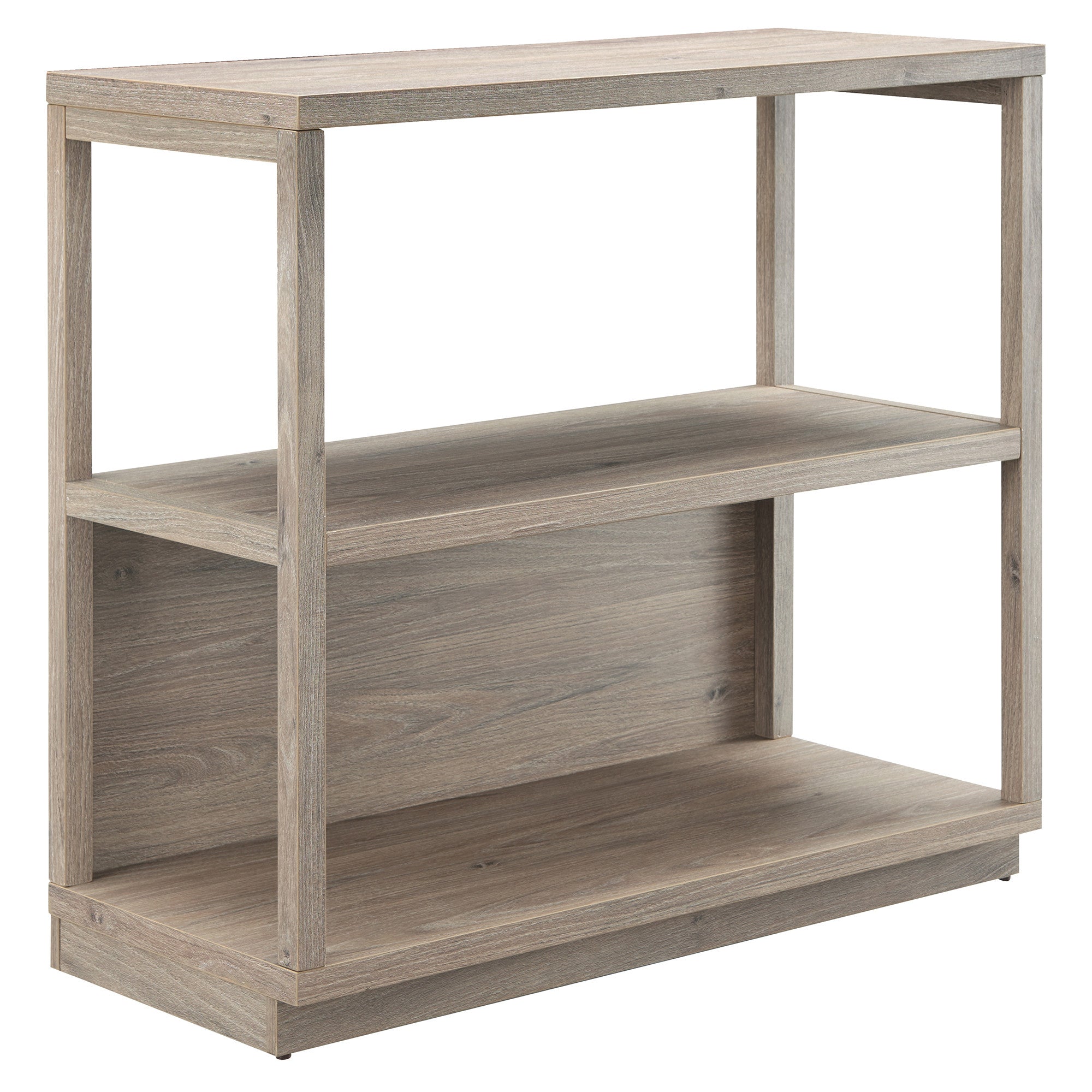 33" Gray Three Tier Standard Bookcase