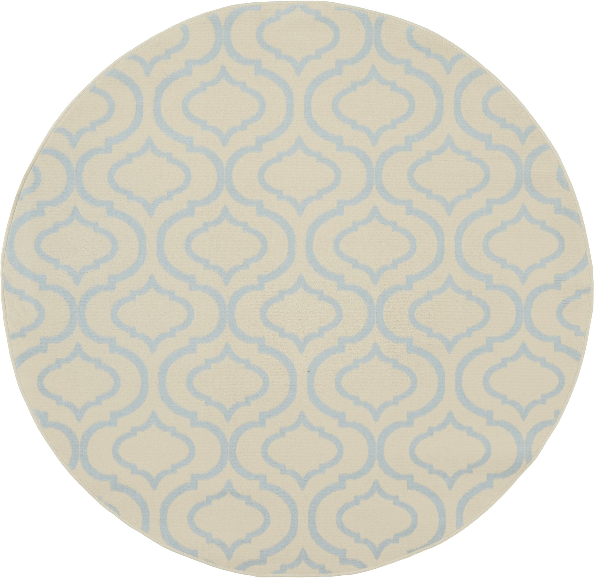 5' Gray Round Moroccan Power Loom Area Rug