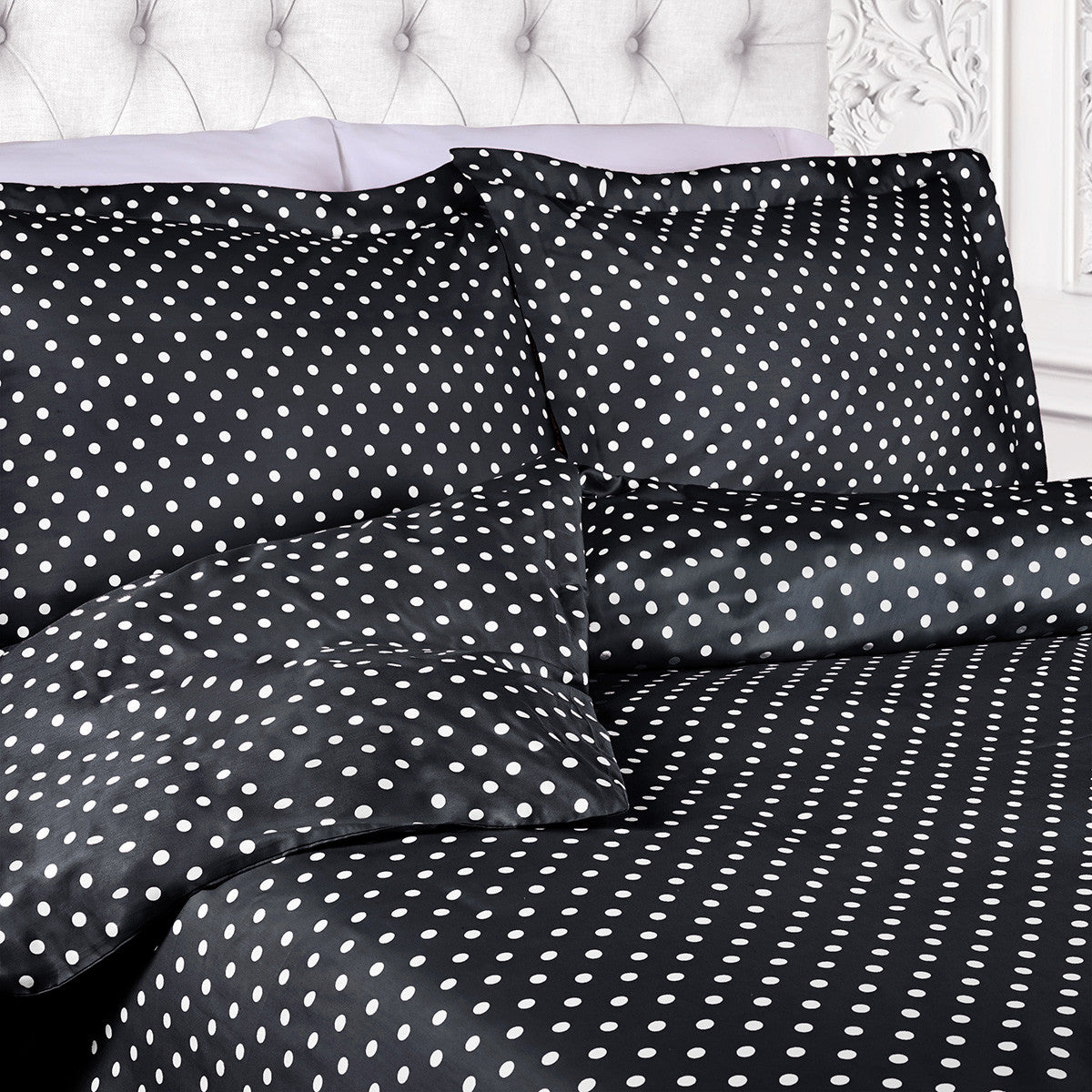 Black King Cotton Blend 600 Thread Count Washable Duvet Cover Set