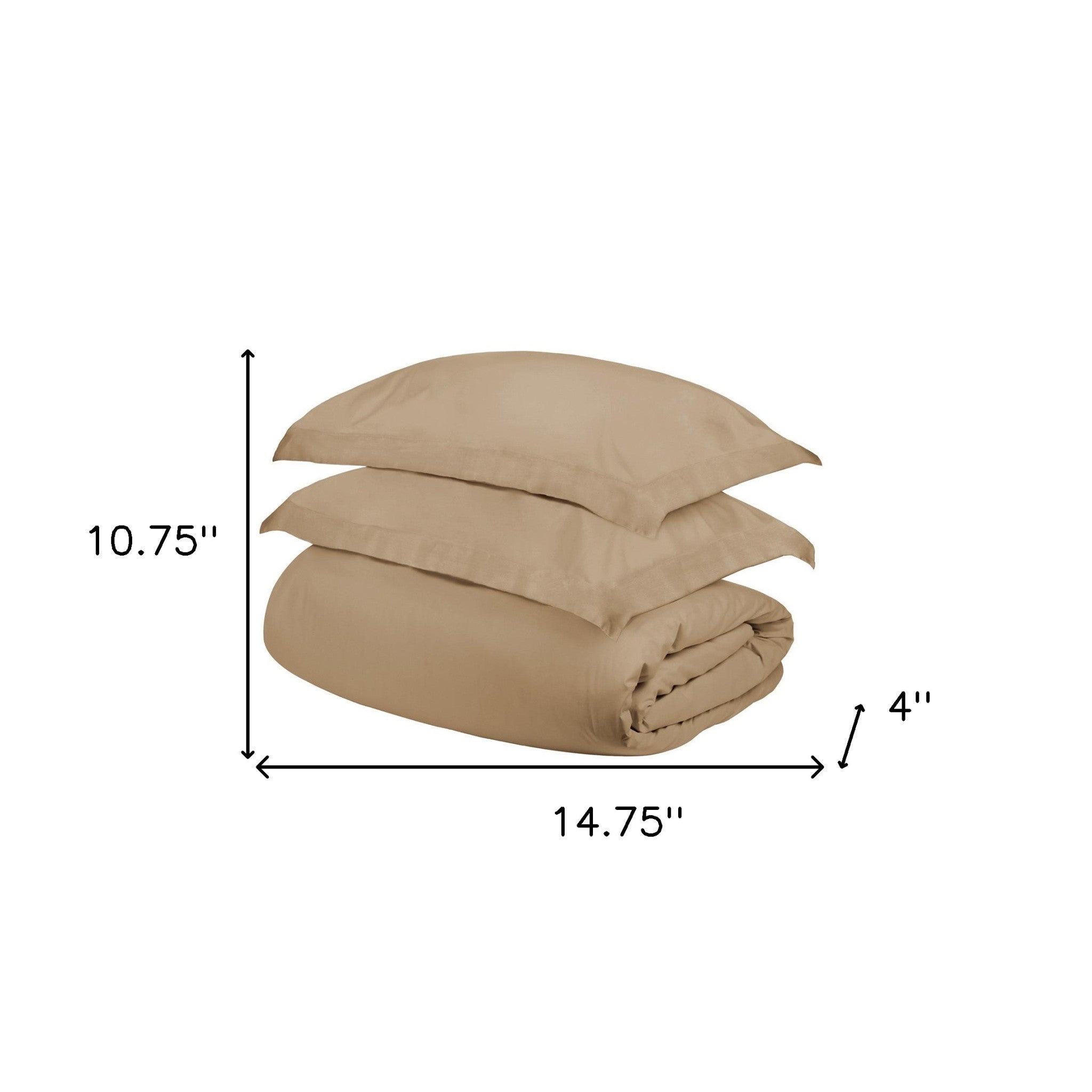 Tan King Cotton Blend 1000 Thread Count Washable Duvet Cover Set