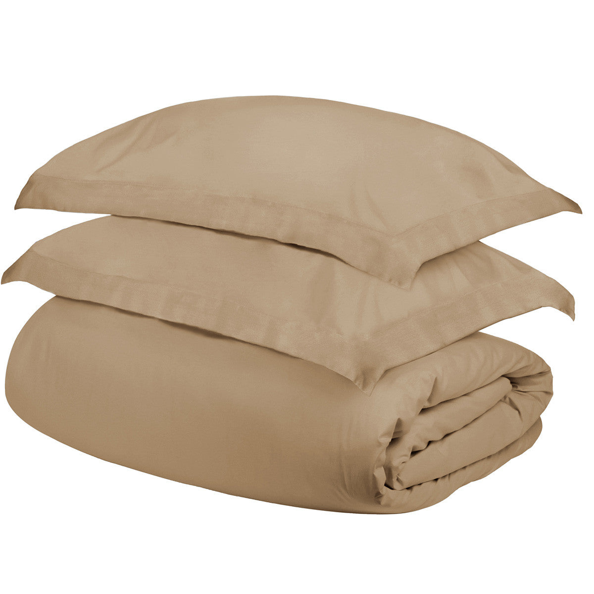 Tan King Cotton Blend 1000 Thread Count Washable Duvet Cover Set