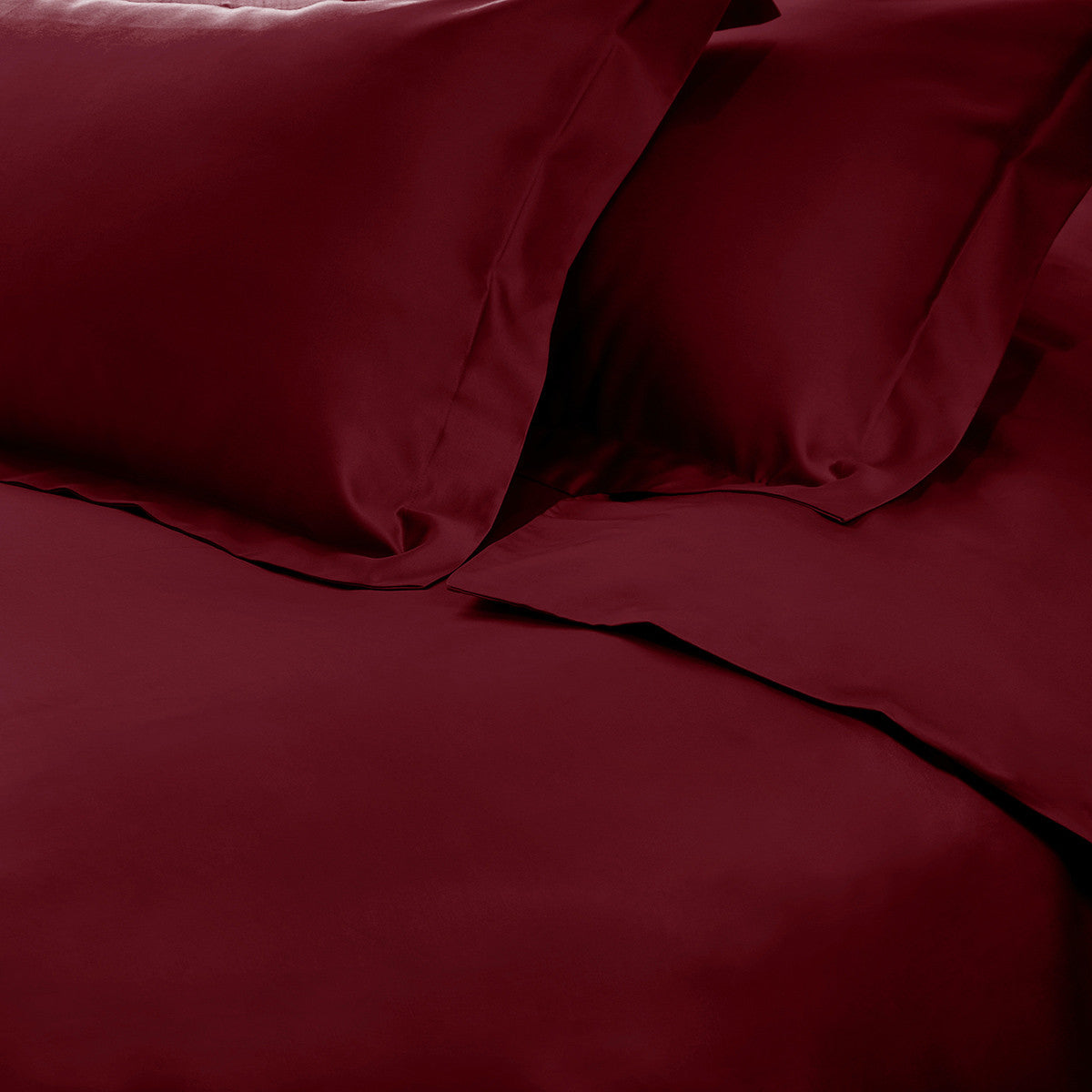 Burgundy King Cotton Blend 650 Thread Count Washable Duvet Cover Set