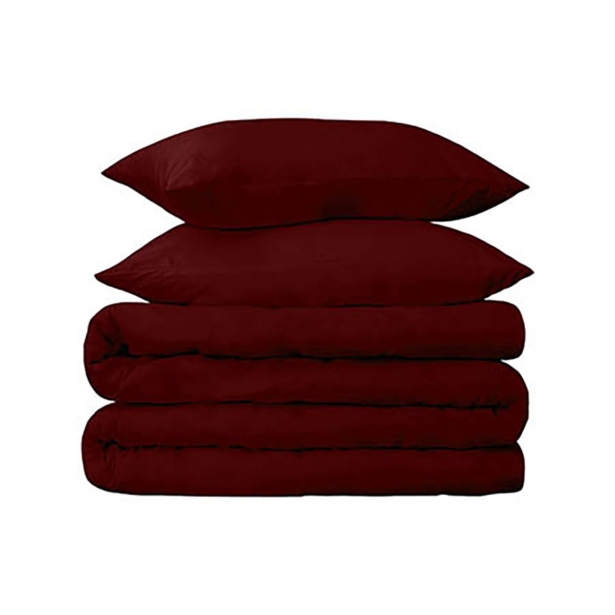 Burgundy Twin Cotton Blend 650 Thread Count Washable Duvet Cover Set