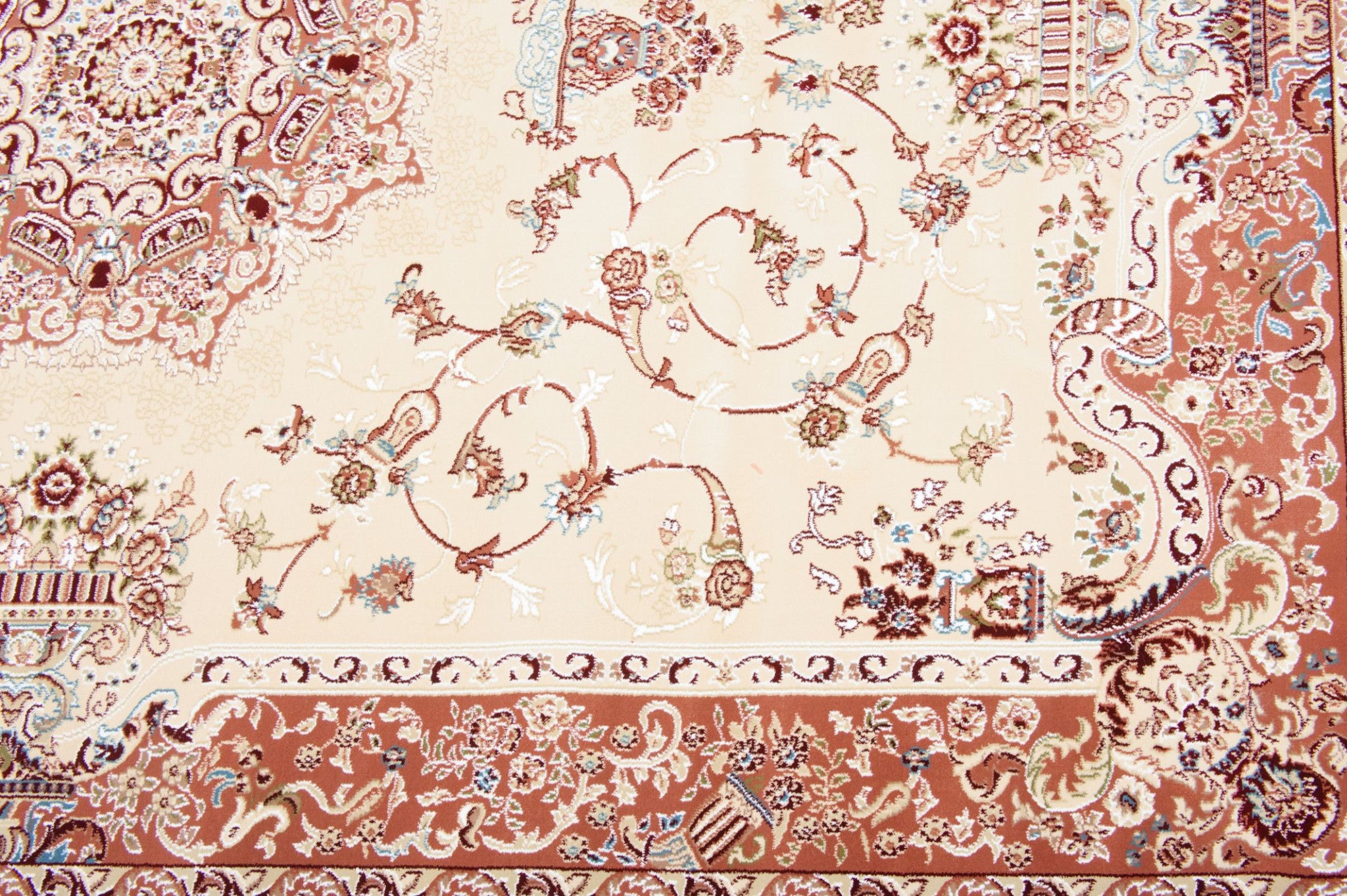 10' X 13' Cream Oriental Washable Non Skid Area Rug