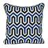 20" X 20" Blue and White Geometric Cotton Zippered Pillow