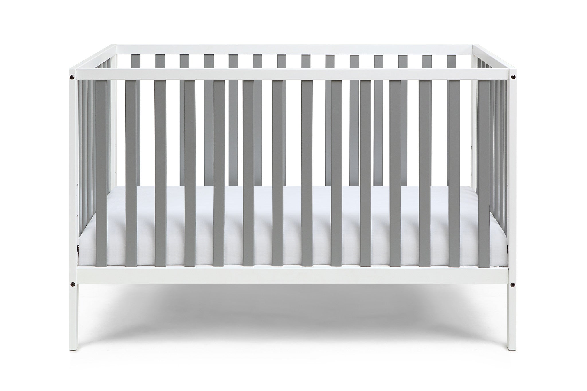 Gray and White Solid and Manufactured Wood Standard Three In One Convertible Crib