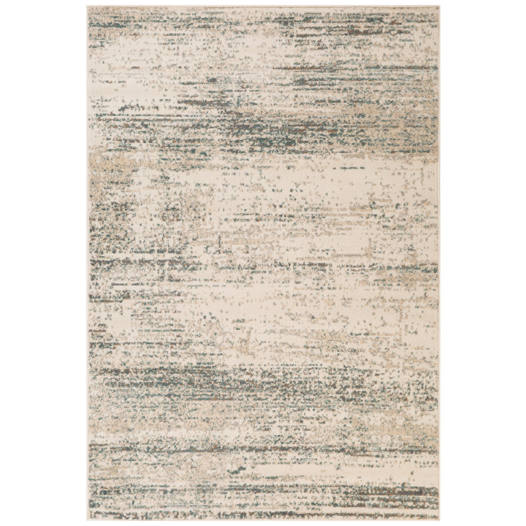 2' x 3' Ivory Striped Power Loom Area Rug