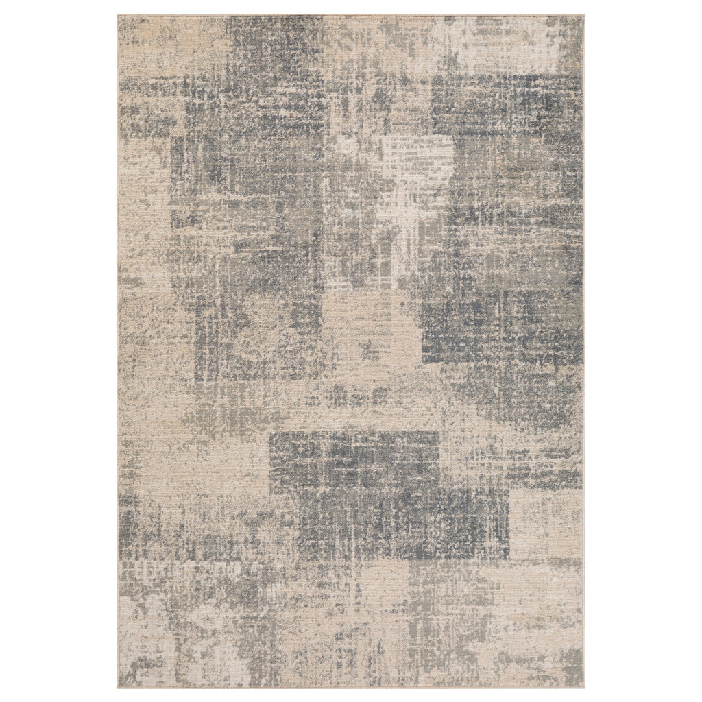 2' x 3' Light Blue Abstract Power Loom Area Rug