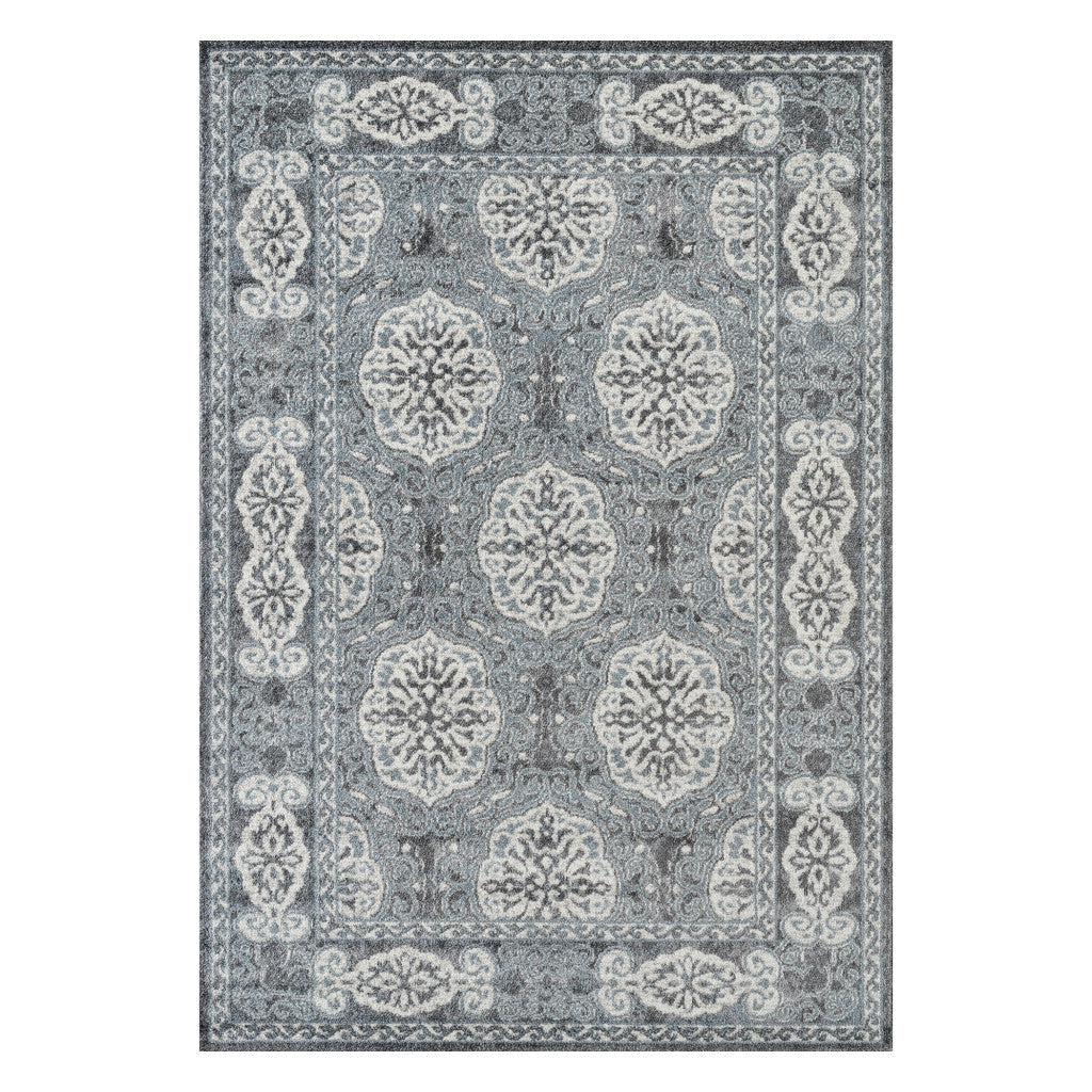 2' x 3' Blue Medallion Power Loom Area Rug