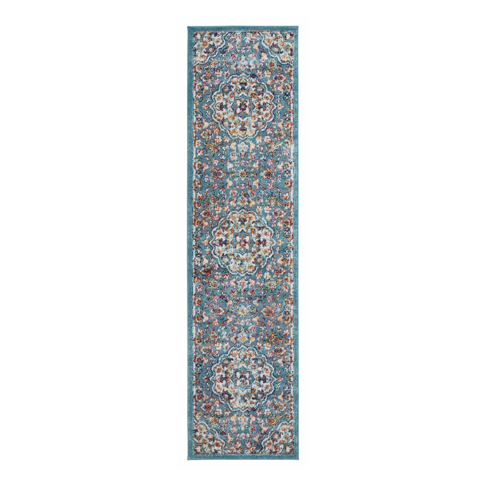 8' x 10' Blue Medallion Power Loom Area Rug