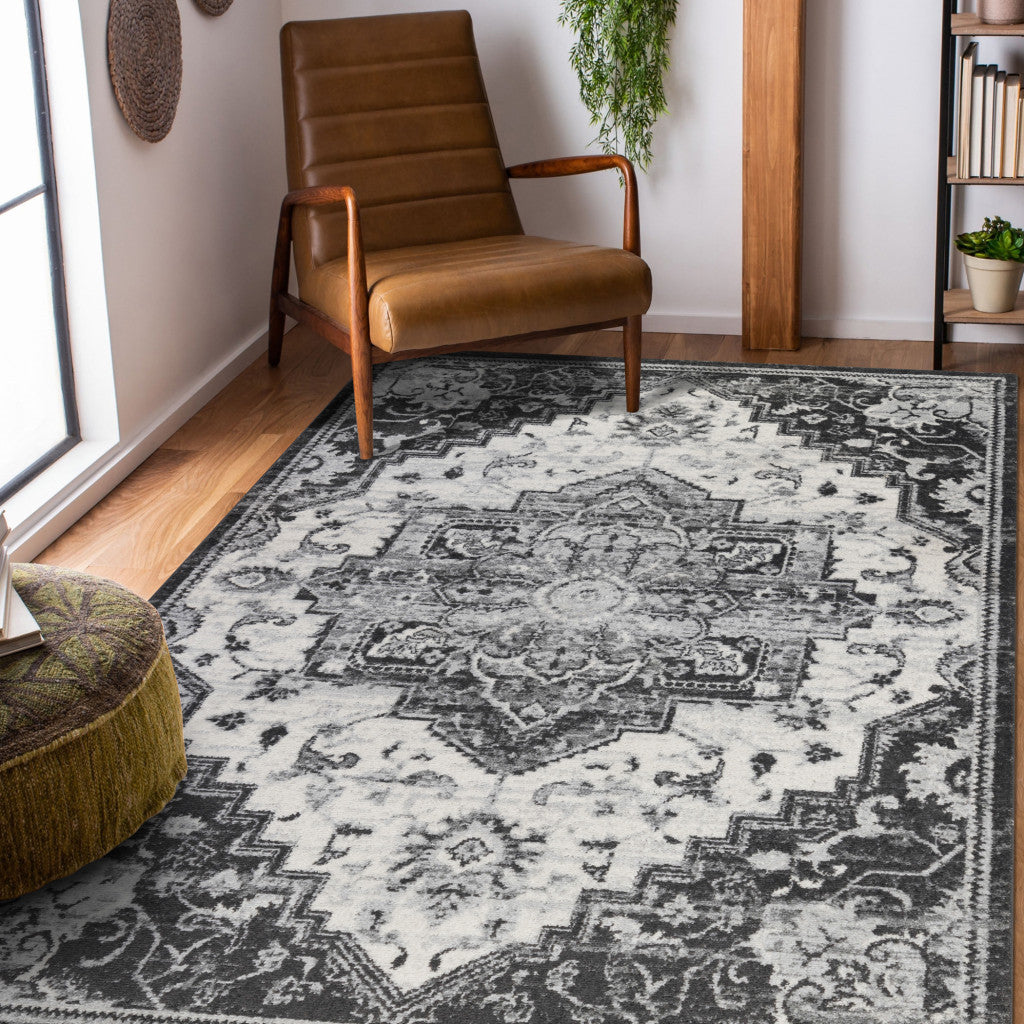 2' x 3' Ivory Medallion Power Loom Area Rug