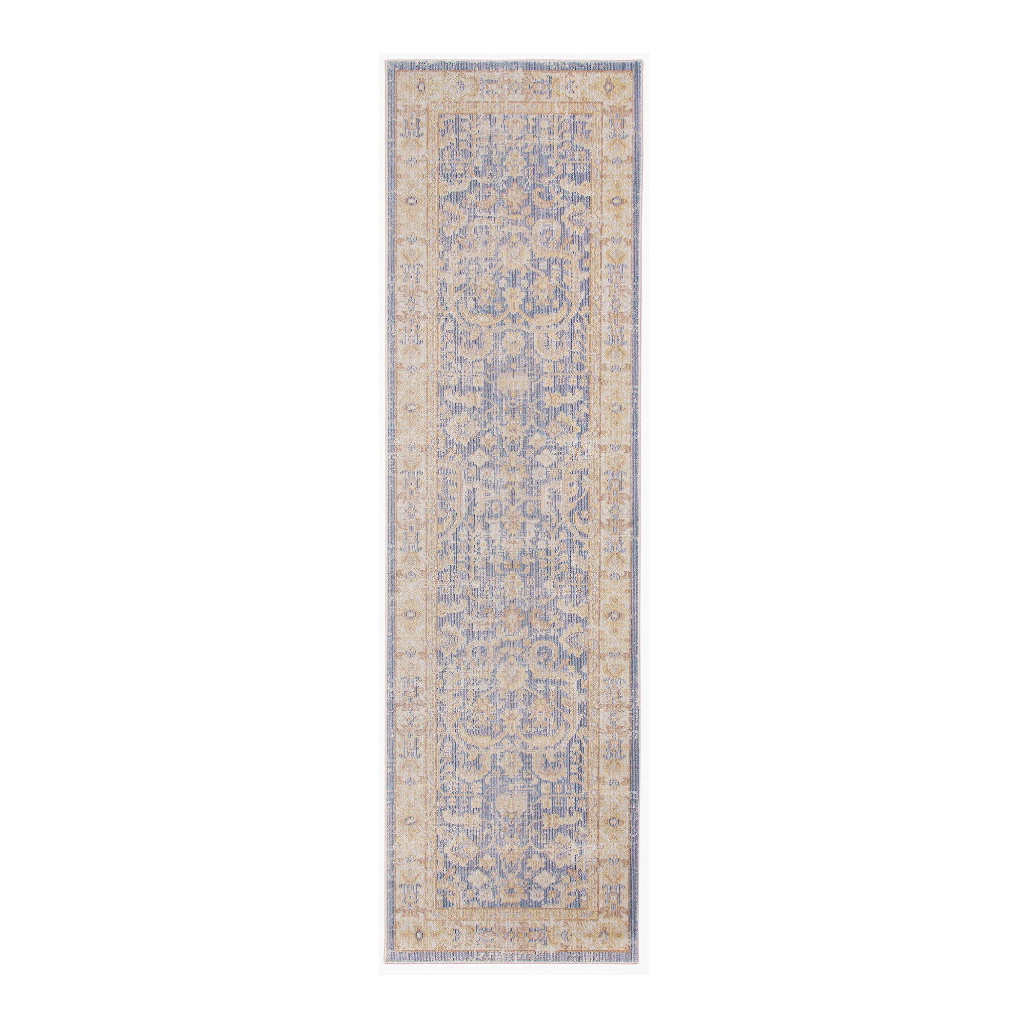 4' x 6' Lavender Blue Floral Power Loom Area Rug