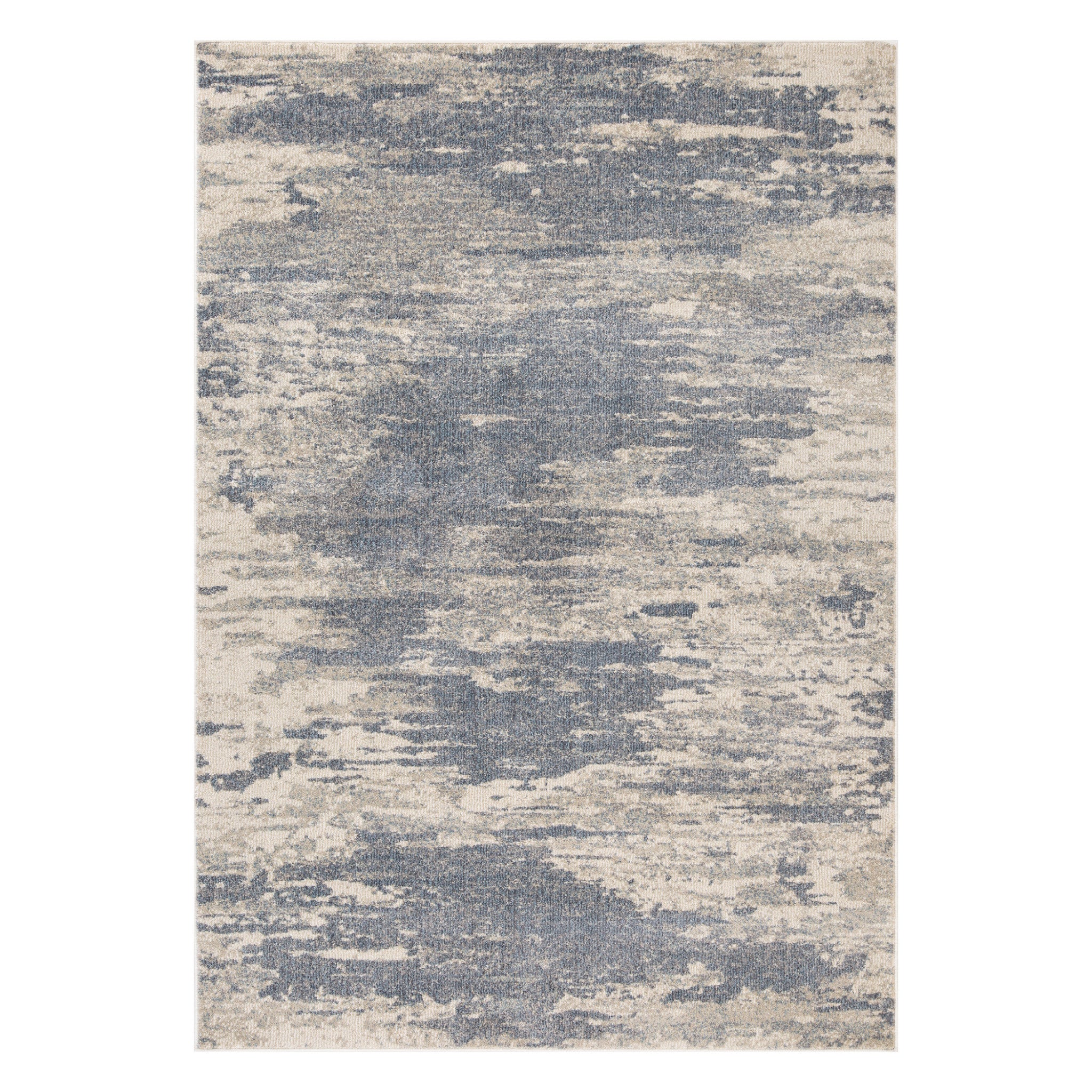 2' x 3' Gray Abstract Power Loom Area Rug