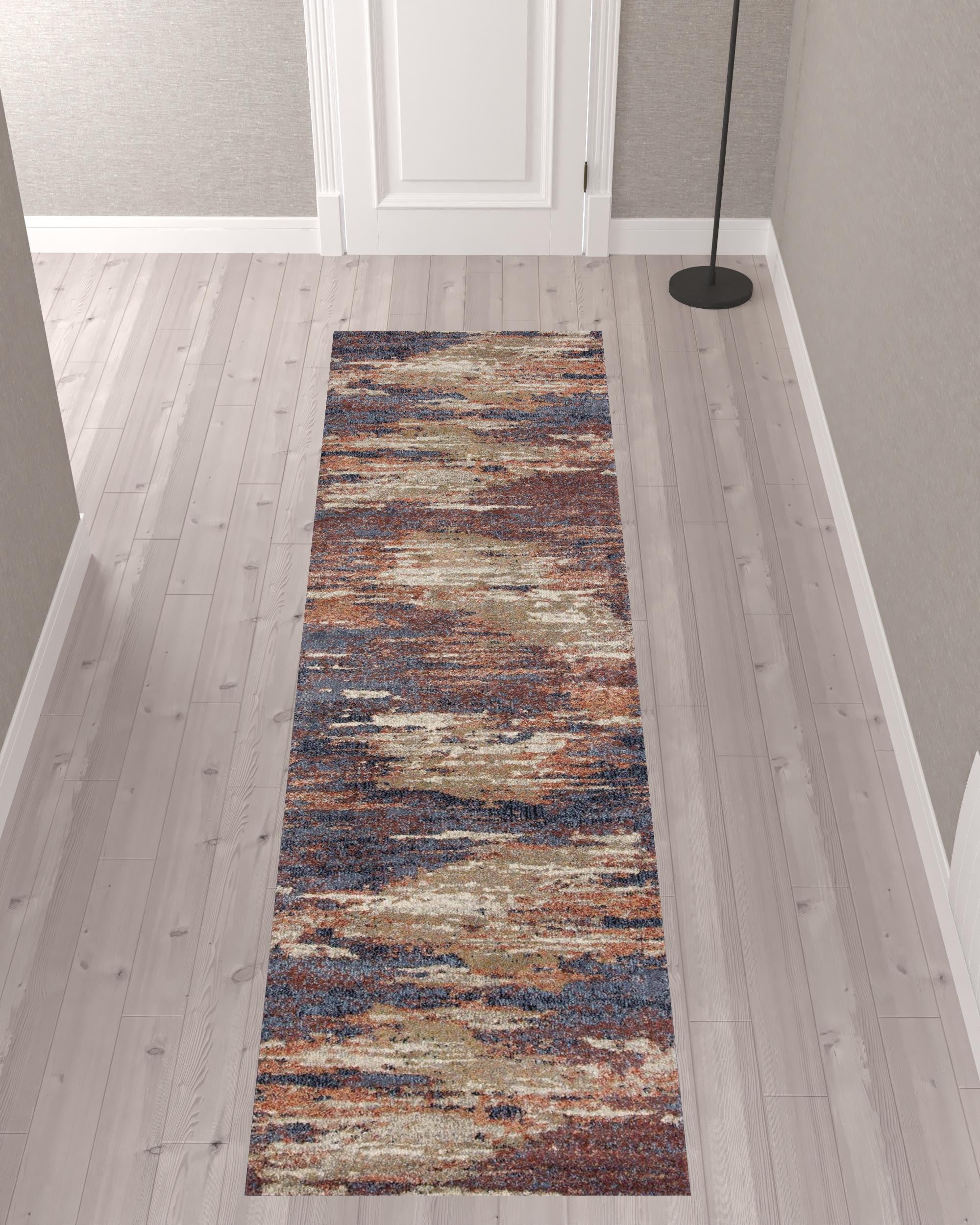 5' x 7' Beige Abstract Power Loom Area Rug