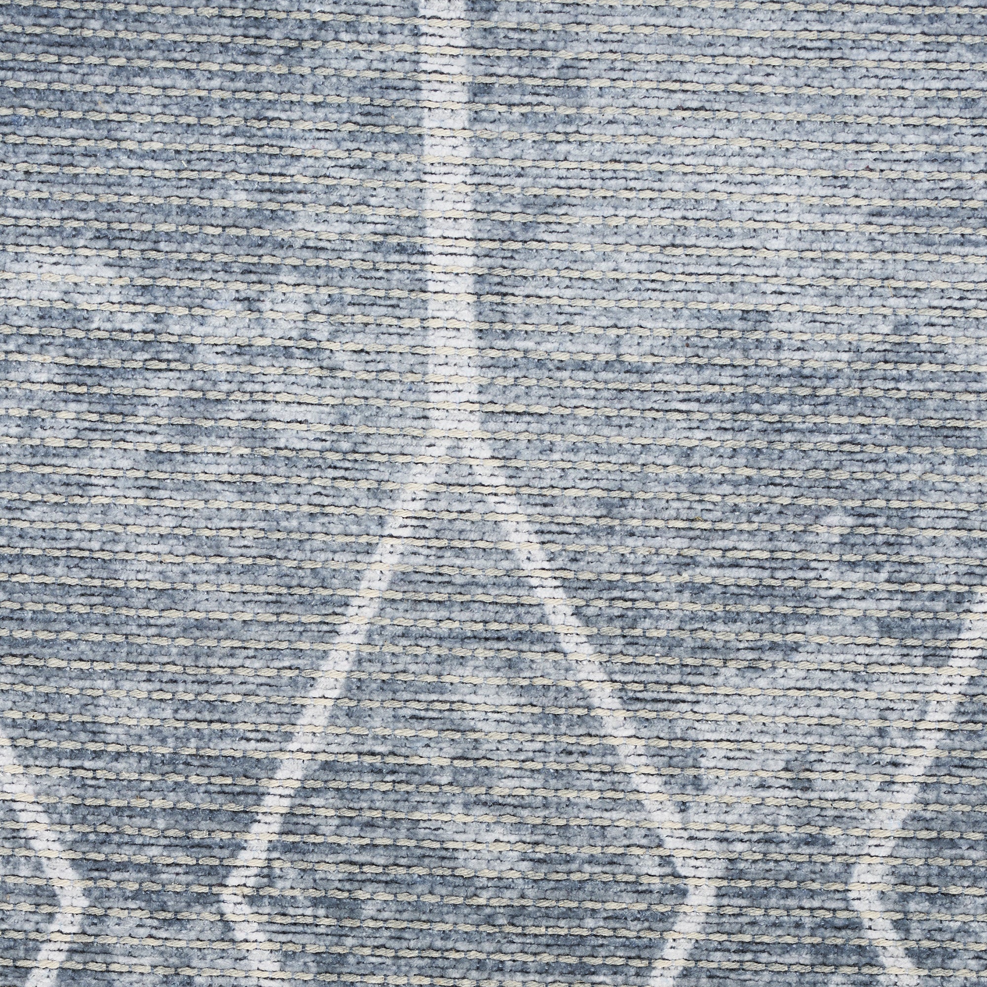 10' Blue and Gray Geometric Power Loom Washable Runner Rug