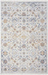 3' X 5' Ivory and Gray Oriental Power Loom Distressed Area Rug With Fringe