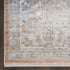 8' Brown and Blue Oriental Power Loom Distressed Runner Rug With Fringe