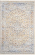 3' X 5' Gray and Gold Oriental Power Loom Distressed Area Rug