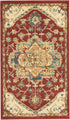 3' X 5' Red and Ivory Oriental Power Loom Area Rug