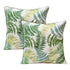 Set of Two 20" X 20" Green and Yellow Botanical Polyester Zippered Pillow