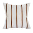 20" X 20" Brown and Ivory Striped Faux Leather Zippered Pillow