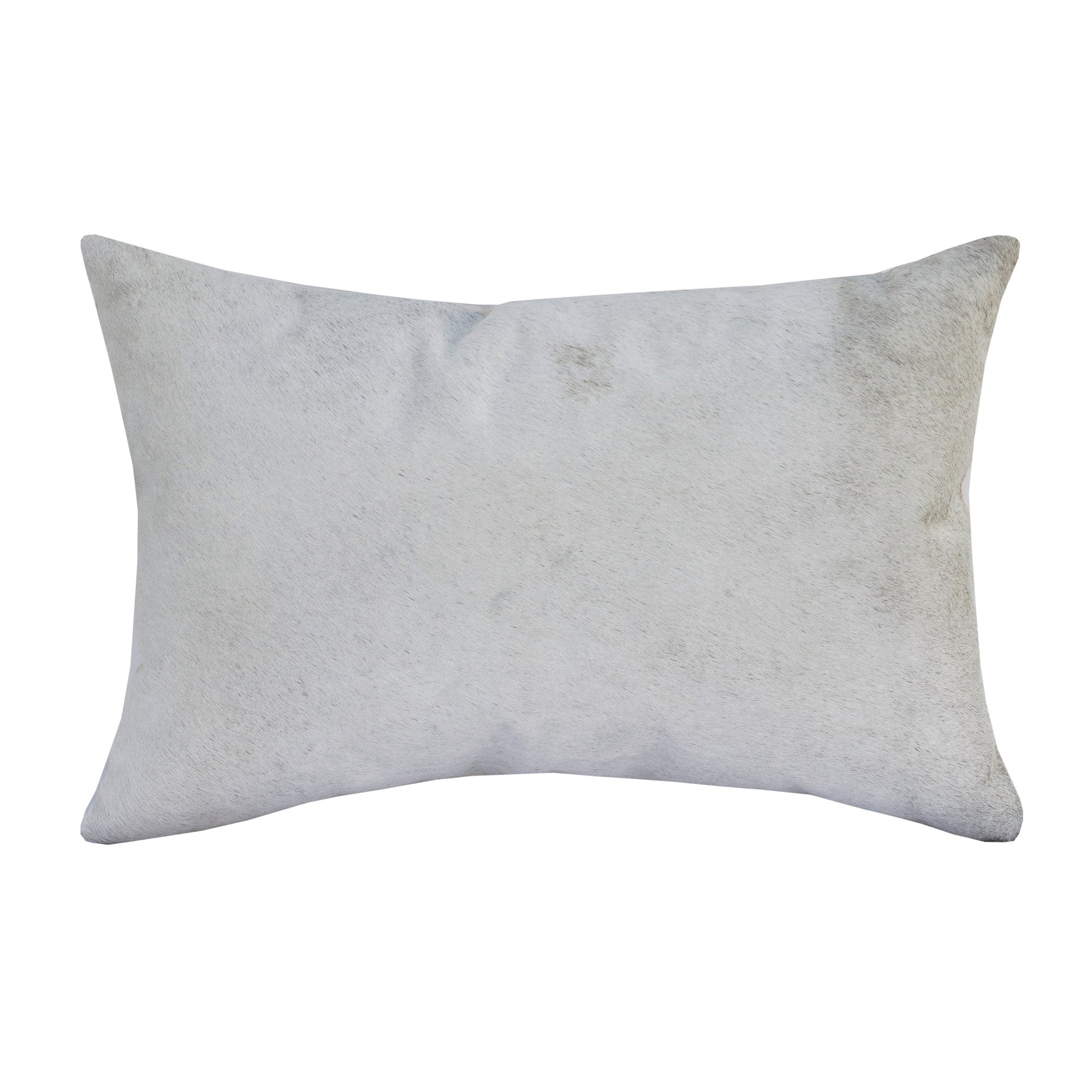 16" X 24" Ivory Faux Leather Zippered Pillow