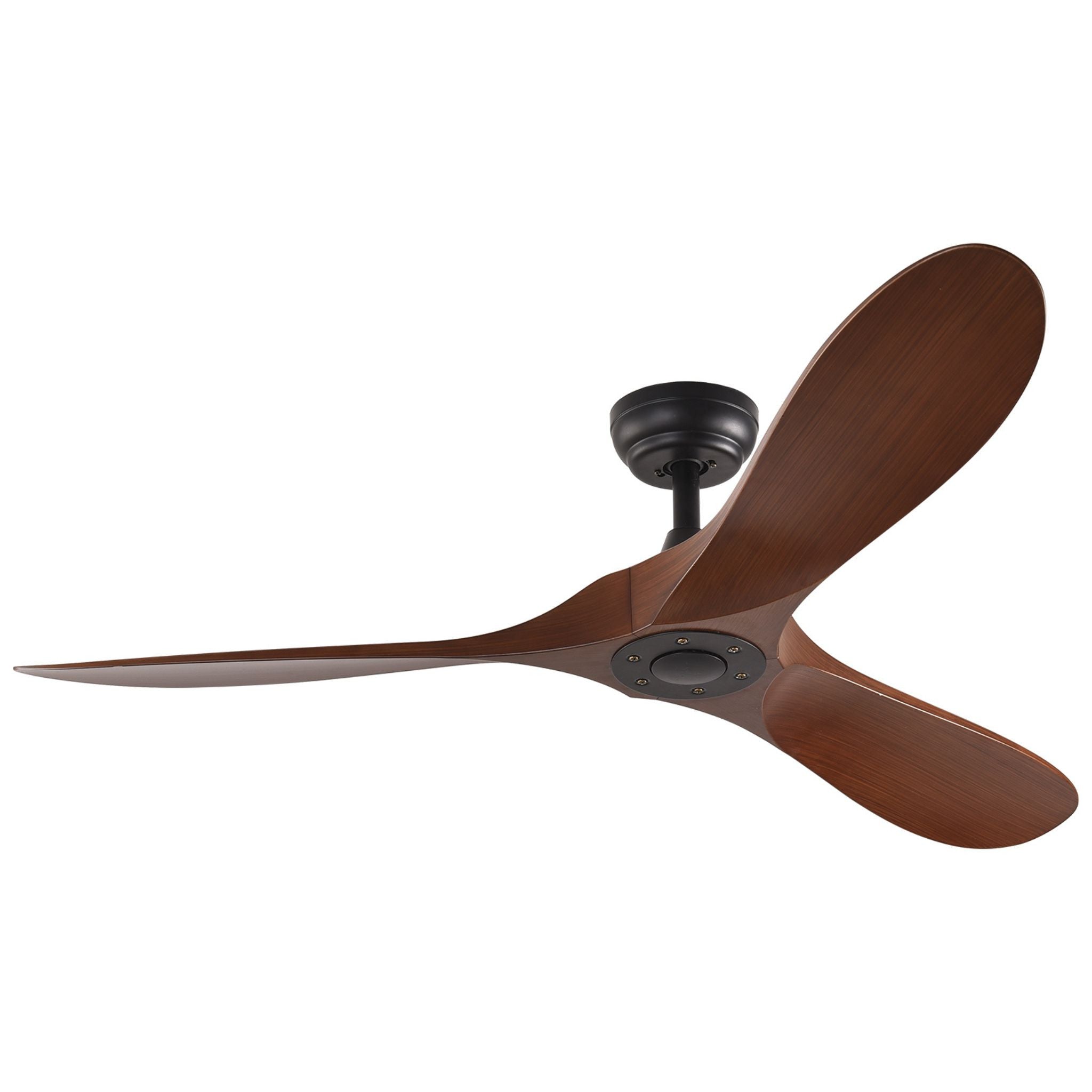 52" Black And Brown Propeller Three Blade Remote Control Integrated Light Ceiling Fan