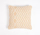 18" X 18" Beige and Ivory Zigzag Cotton Pillow Cover With Texture