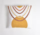 18" X 18" White and Gold Boho Cotton Pillow Cover With Embroidery