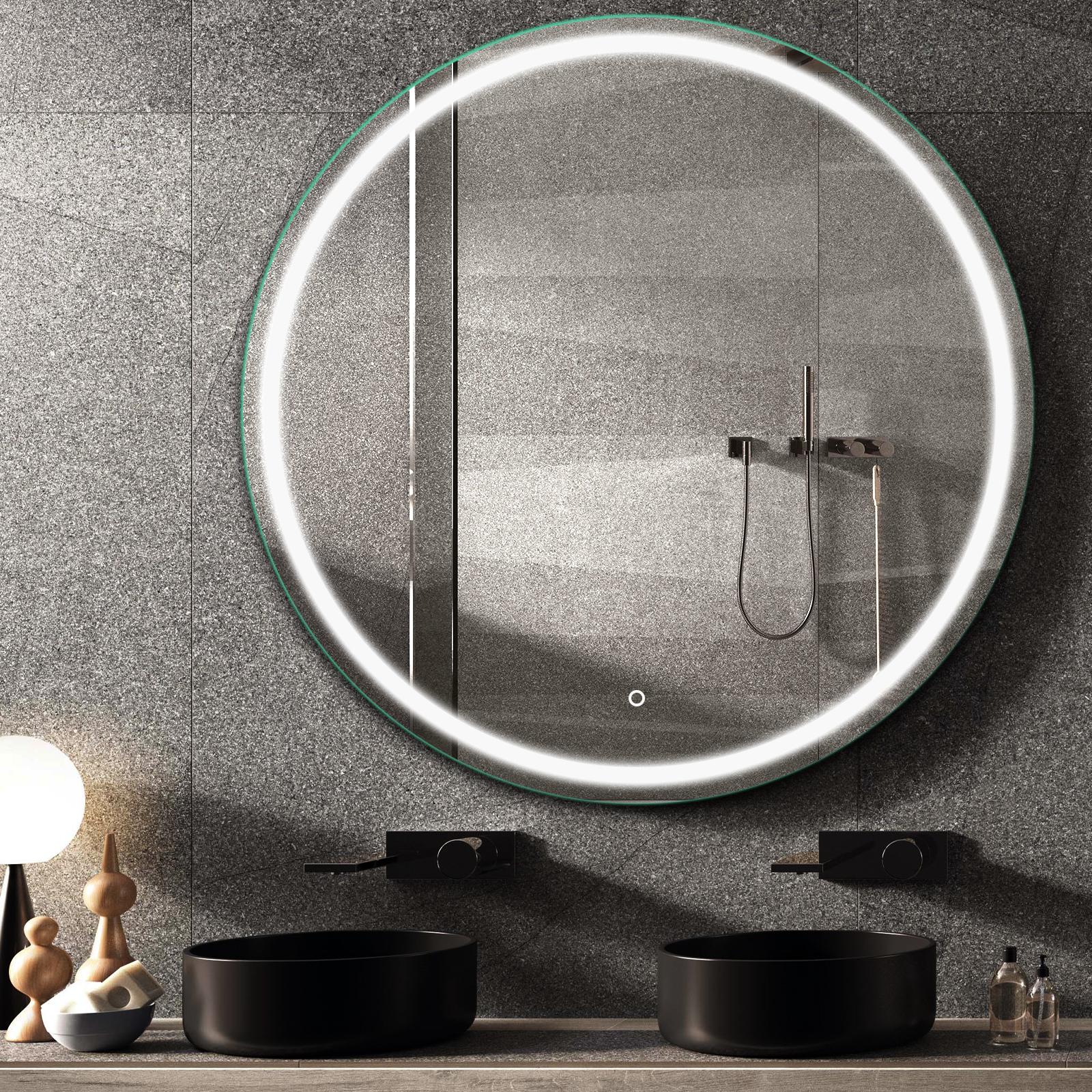 Beveled Frameless Lighted Bathroom / Vanity Mirror / Size: 36" x 36"