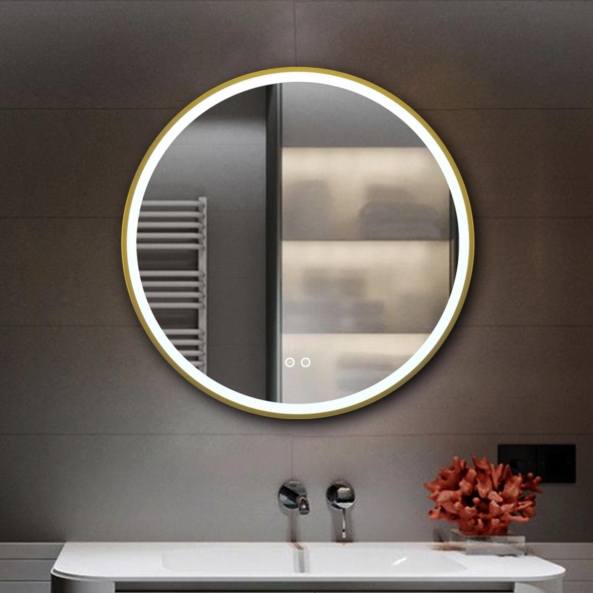 Ollie-James Round LED Metal Wall Mirror