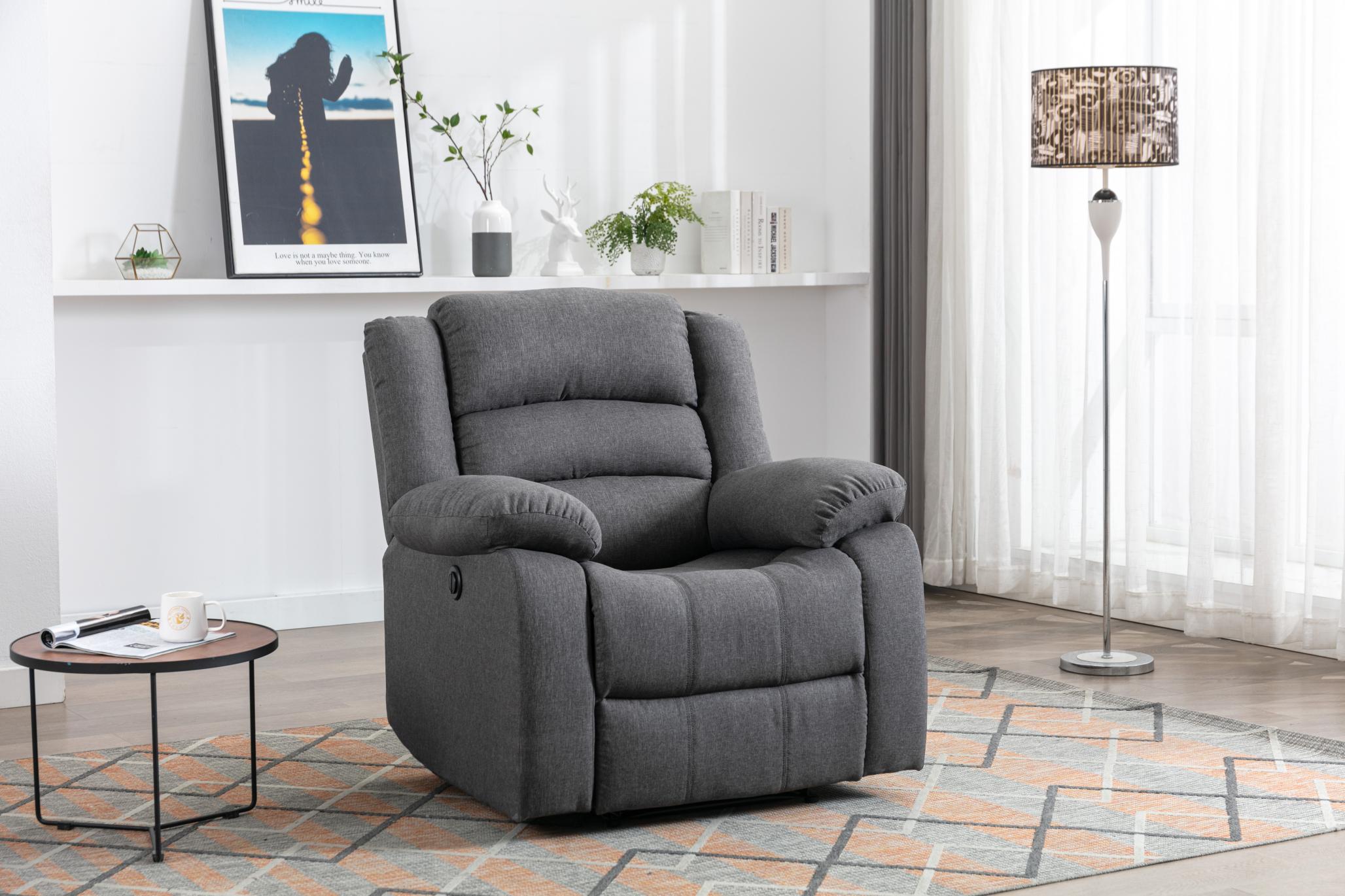 Classic Electric Recliner with Soft Cushion and Back, Small Sofa with Comfortable Armchair