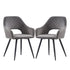 SONGMICS Velvet Dining Chair, Modern Upholstered Kitchen Leisure Chair, with Backrest, Armrest, Metal Legs，Gray