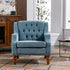 Footstool chair sets with vintage brass studs, button tufted upholstered armchairs, and comfortable reading chairs make a variety of environments
