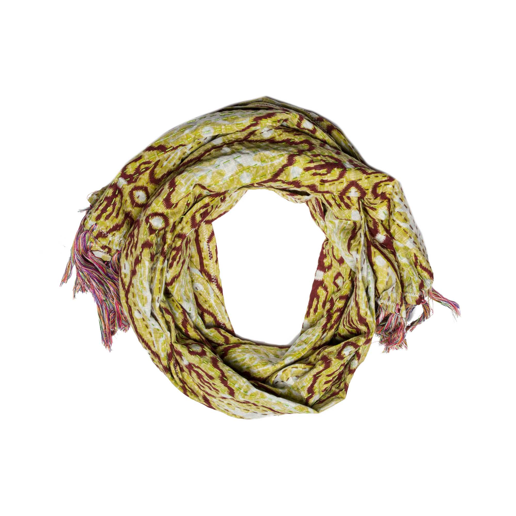 Yellow Cotton Ikat Reversable Throw