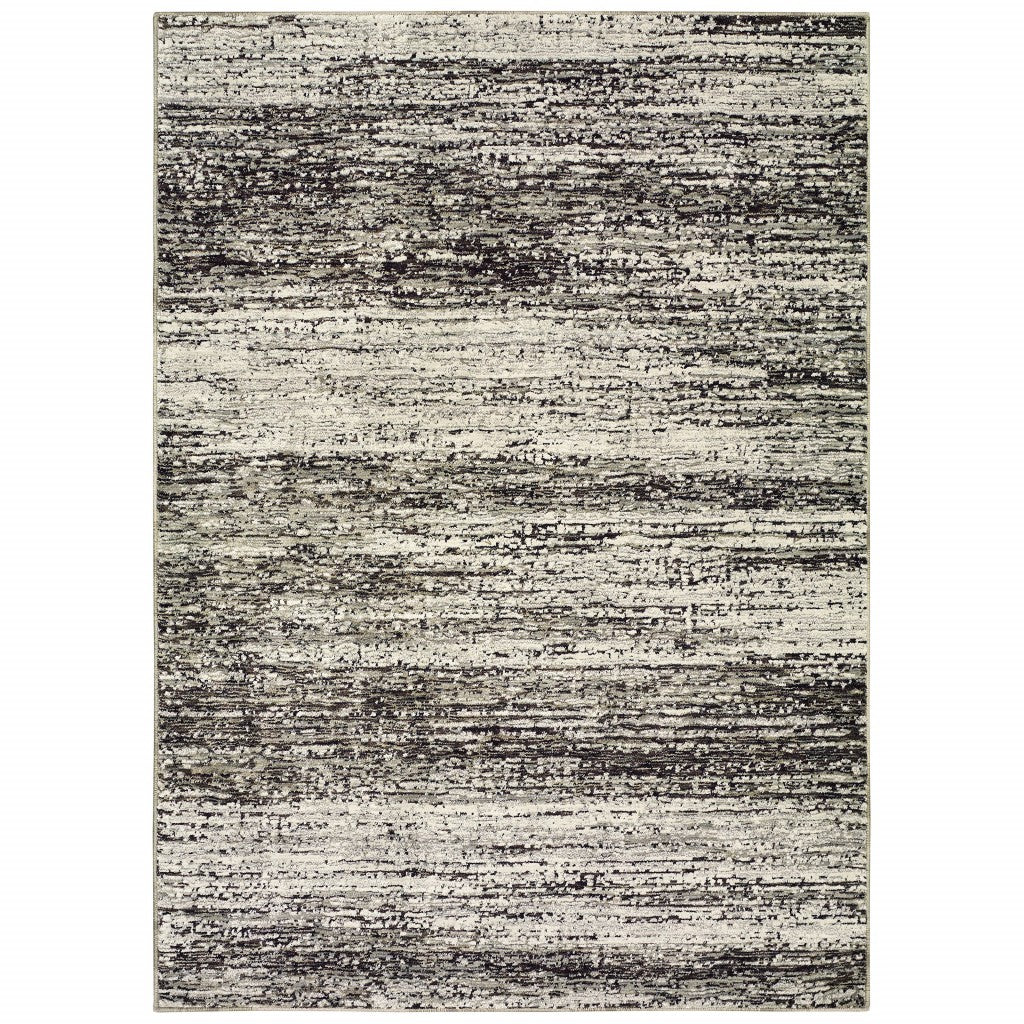 5'X8' Ash And Slate Abstract Area Rug