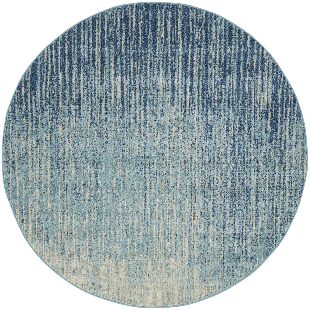 4' X 6' Ivory And Blue Abstract Power Loom Area Rug