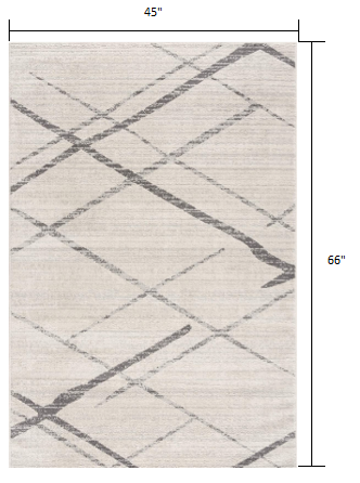 6' X 9' Gray Geometric Dhurrie Area Rug