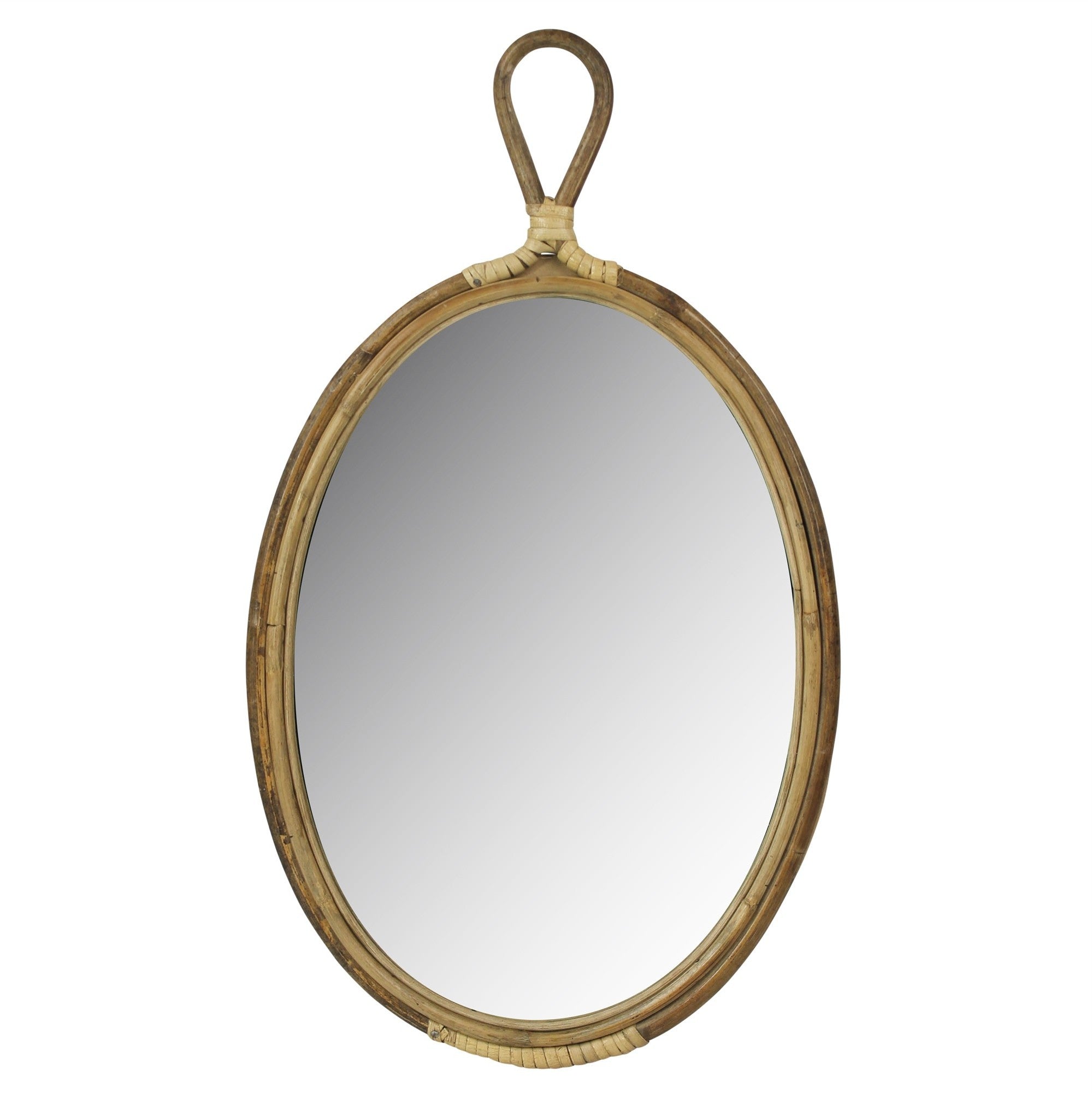 Oval Bamboo Wall Mirror