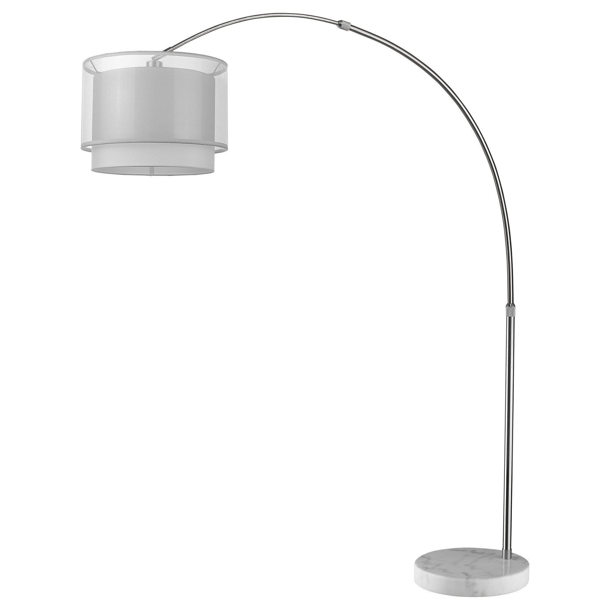 74" Brushed Nickel Arched/Arc Floor Lamp With Shade